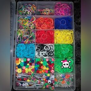 bracelet making bands, beads, and tools